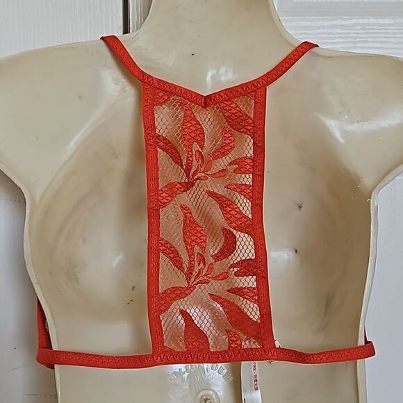 Free People Women's Lace Bralette Racer Back Bra Henna Red Small - Picture 3 of 16
